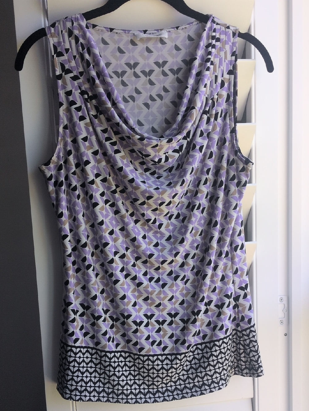 Calvin Klein Lavender Geometric Cowl Neck Tank